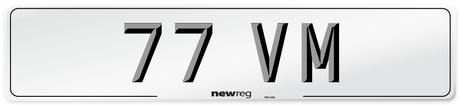 77 VM Number Plate from New Reg